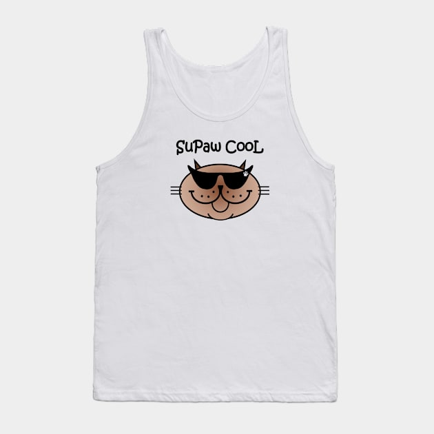 SuPaw CooL - siamese cat Tank Top by RawSunArt